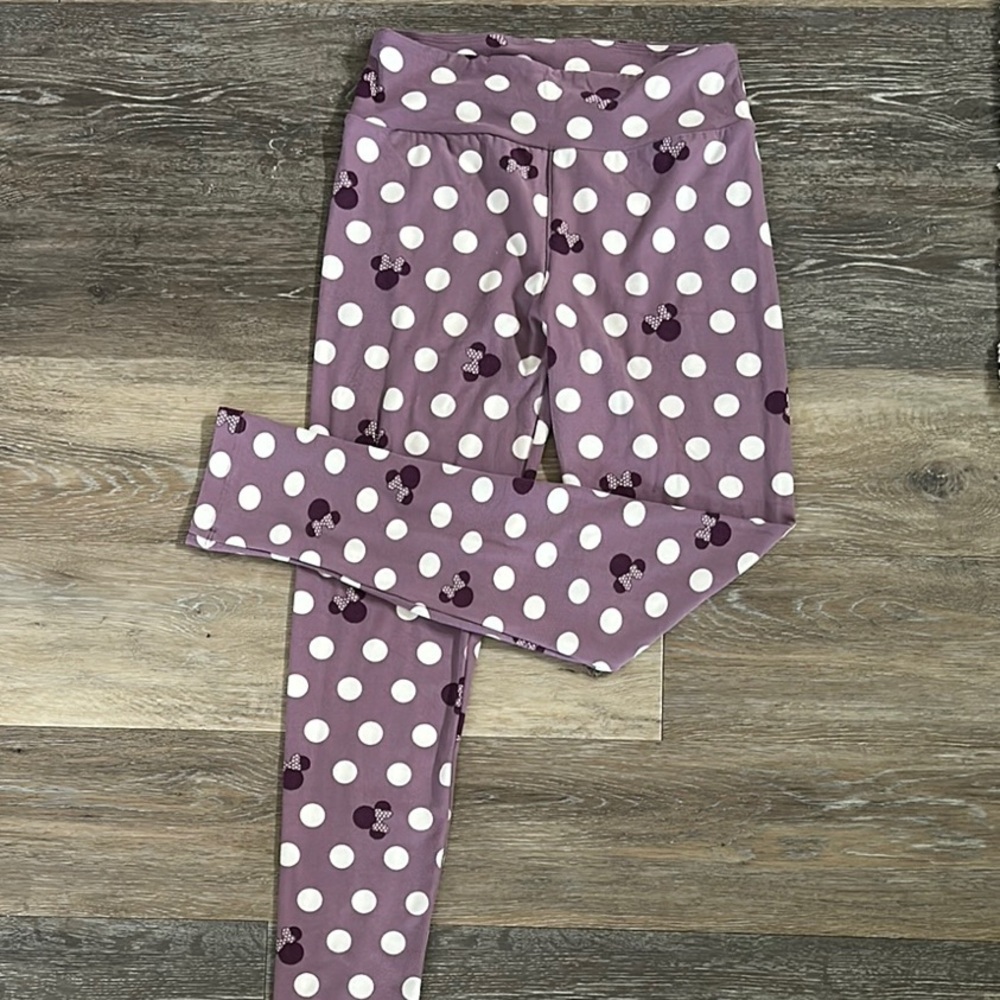 LuLaRoe Minnie Mouse Purple Polka Dot Leggings